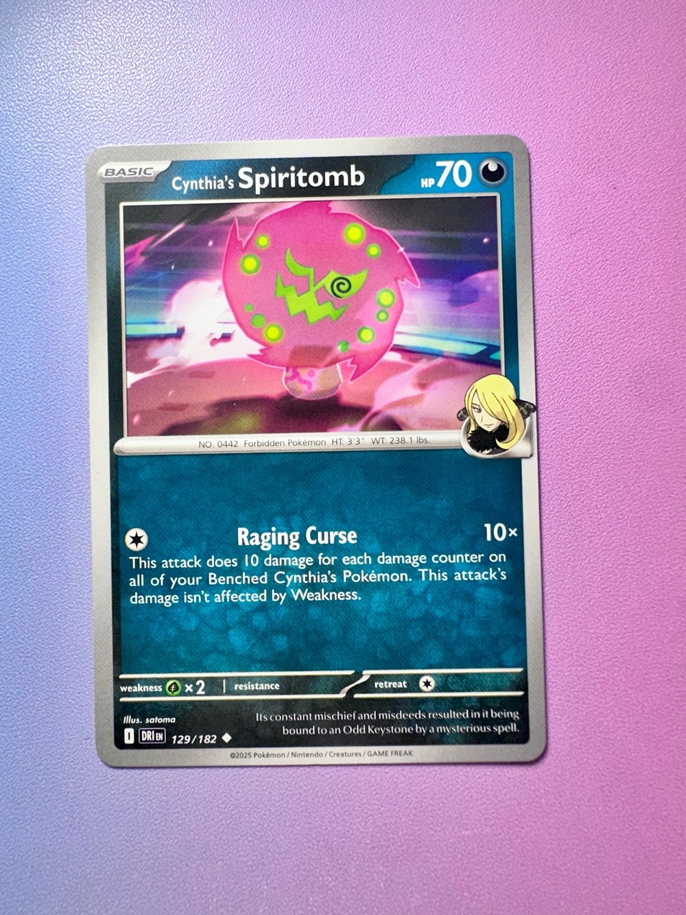 cynthia’s spiritomb - 129/182 (uncommon) — pokemon: destined rivals